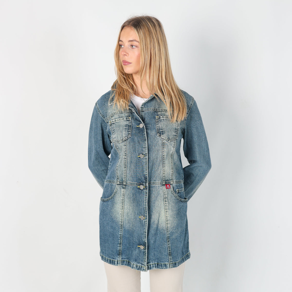 Blue Y2K PitStop Jeans Denim Jacket (L)