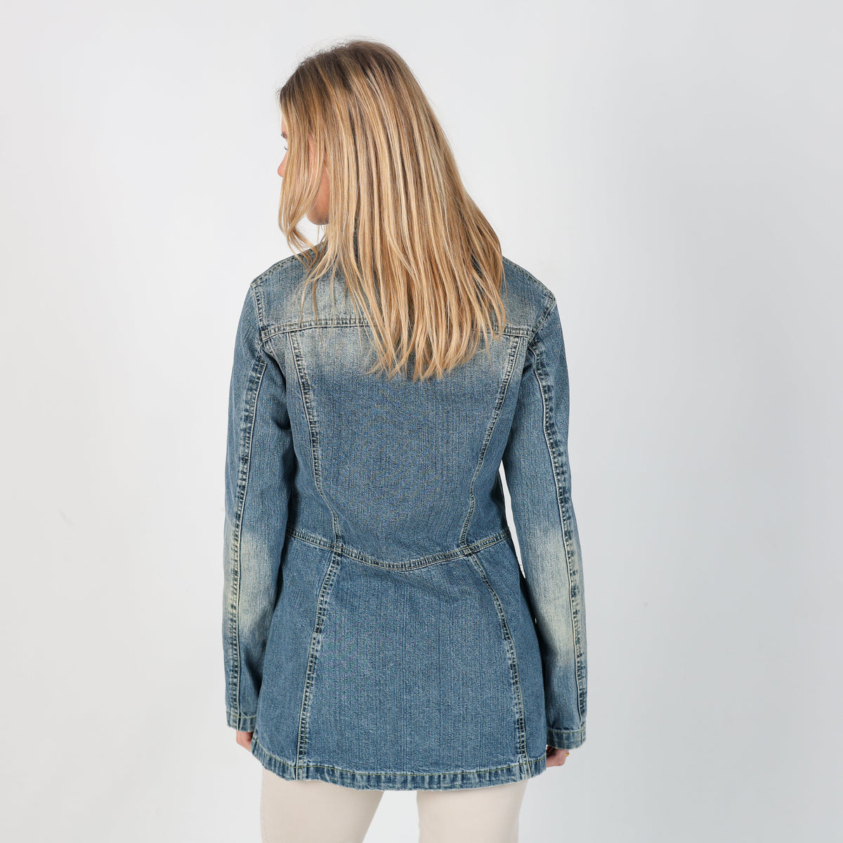 Blue Y2K PitStop Jeans Denim Jacket (L)