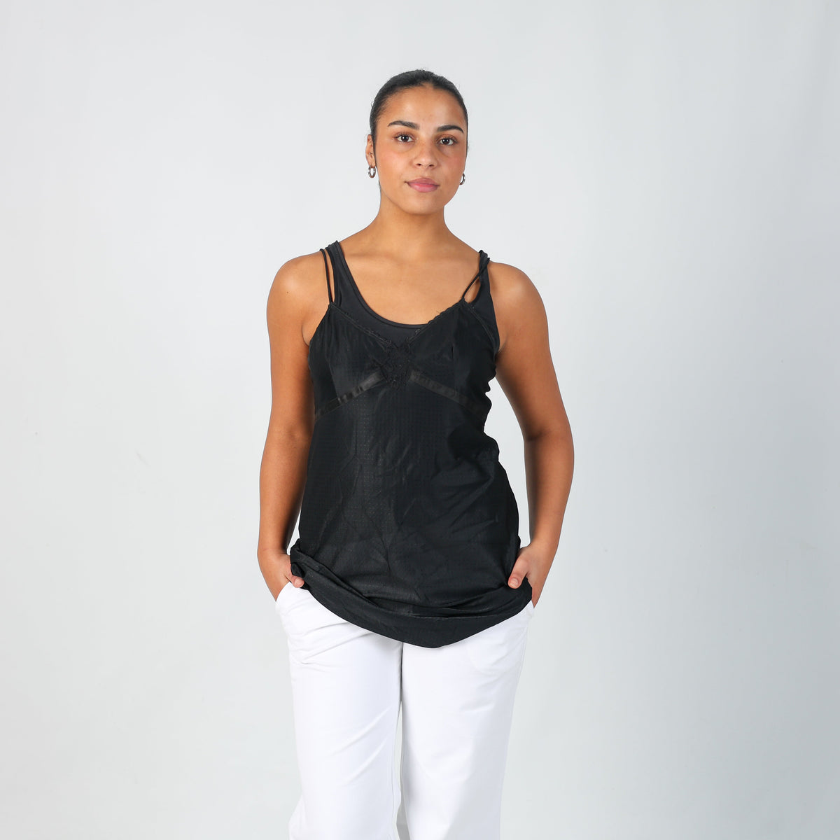 Black Y2K Slip Dress (M)