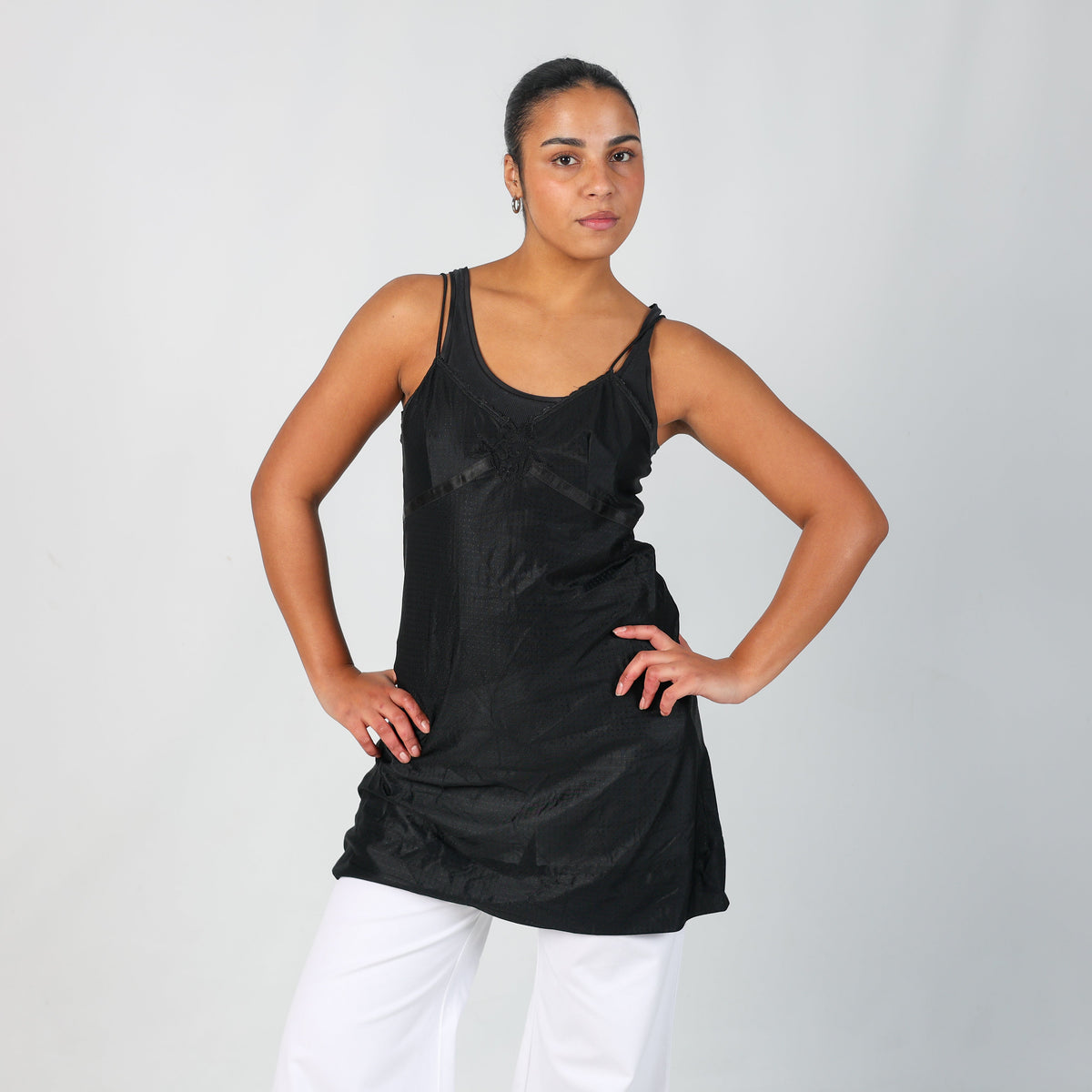 Black Y2K Slip Dress (M)