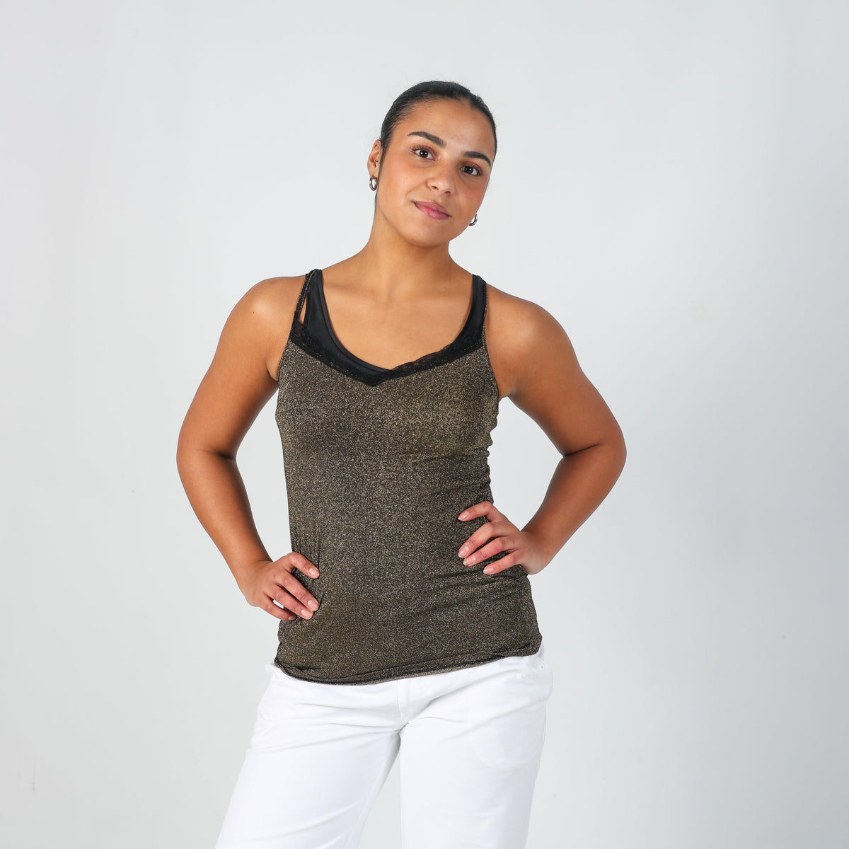 Gold Y2K Tezenis Cami (M)
