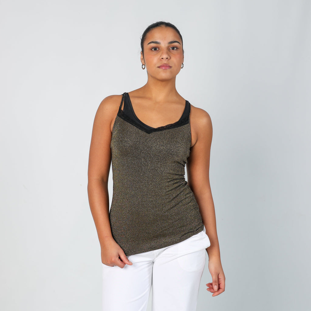 Gold Y2K Tezenis Cami (M)