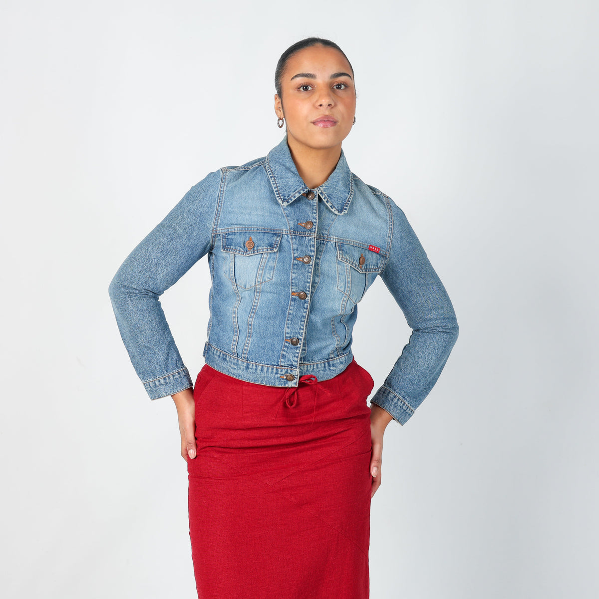 Light Blue Y2K Onyx Denim Jacket (M)