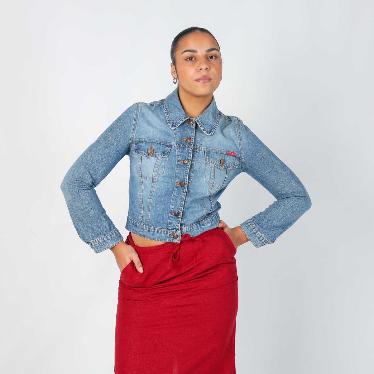 Light Blue Y2K Onyx Denim Jacket (M)