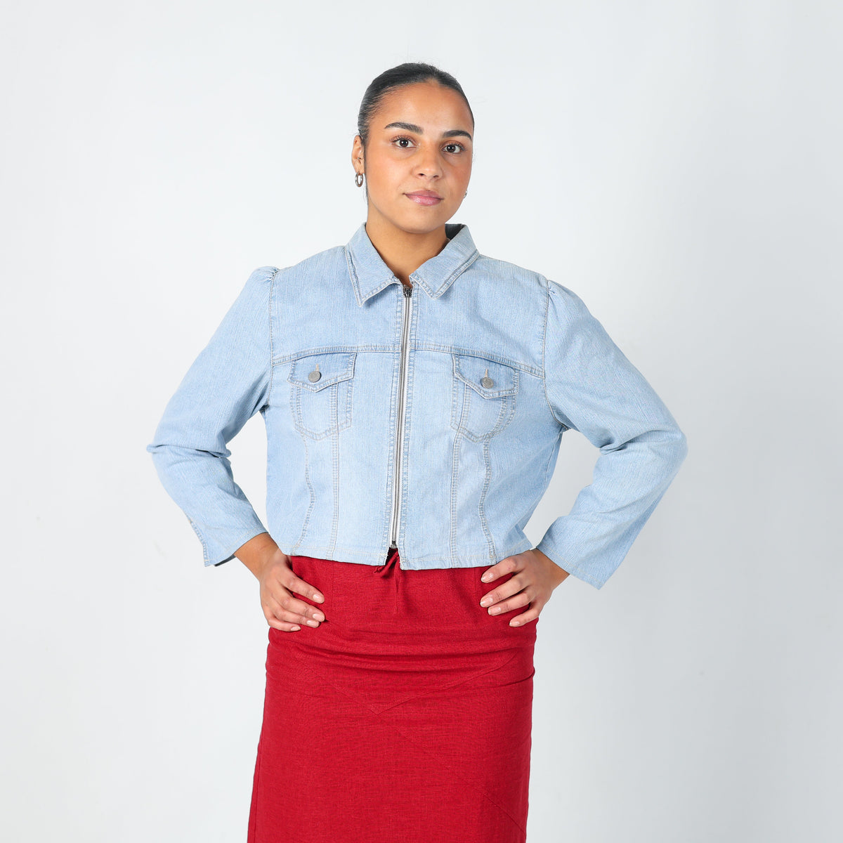 Light Blue Y2K Tweans Denim Jacket (L)