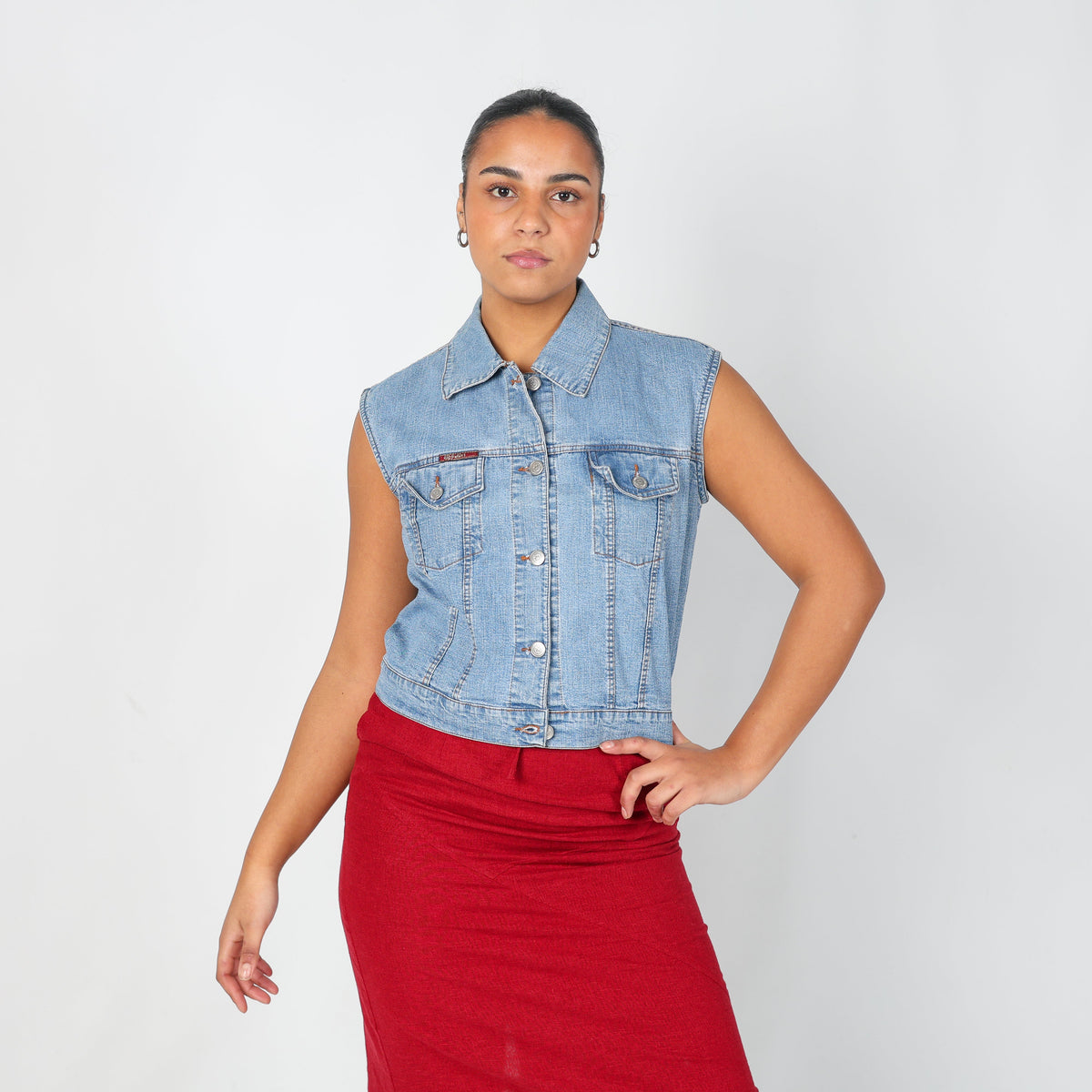 Light Blue Y2K Fly Girl Denim Jacket (L)