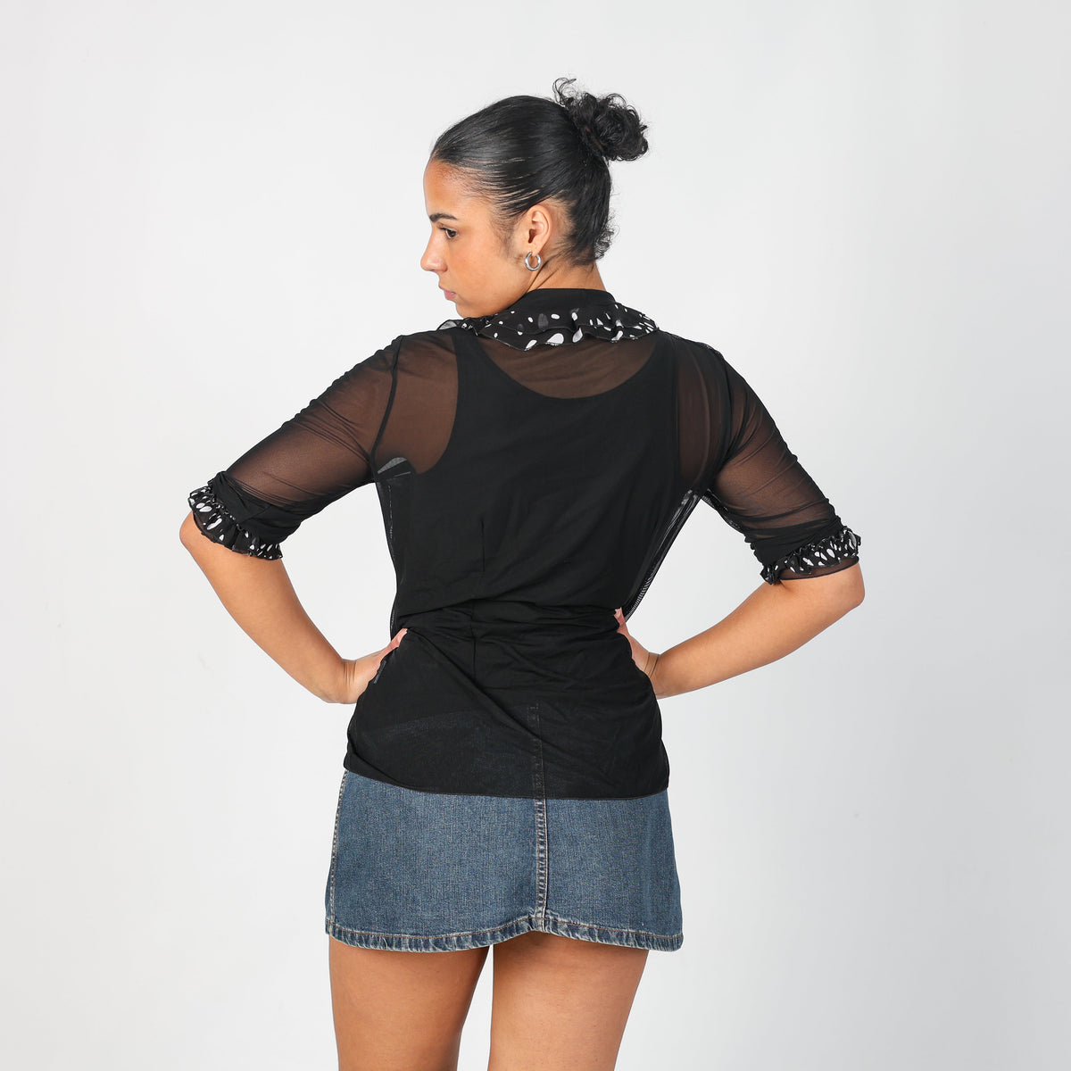 Black Y2K Made in Italy Blouse (M)