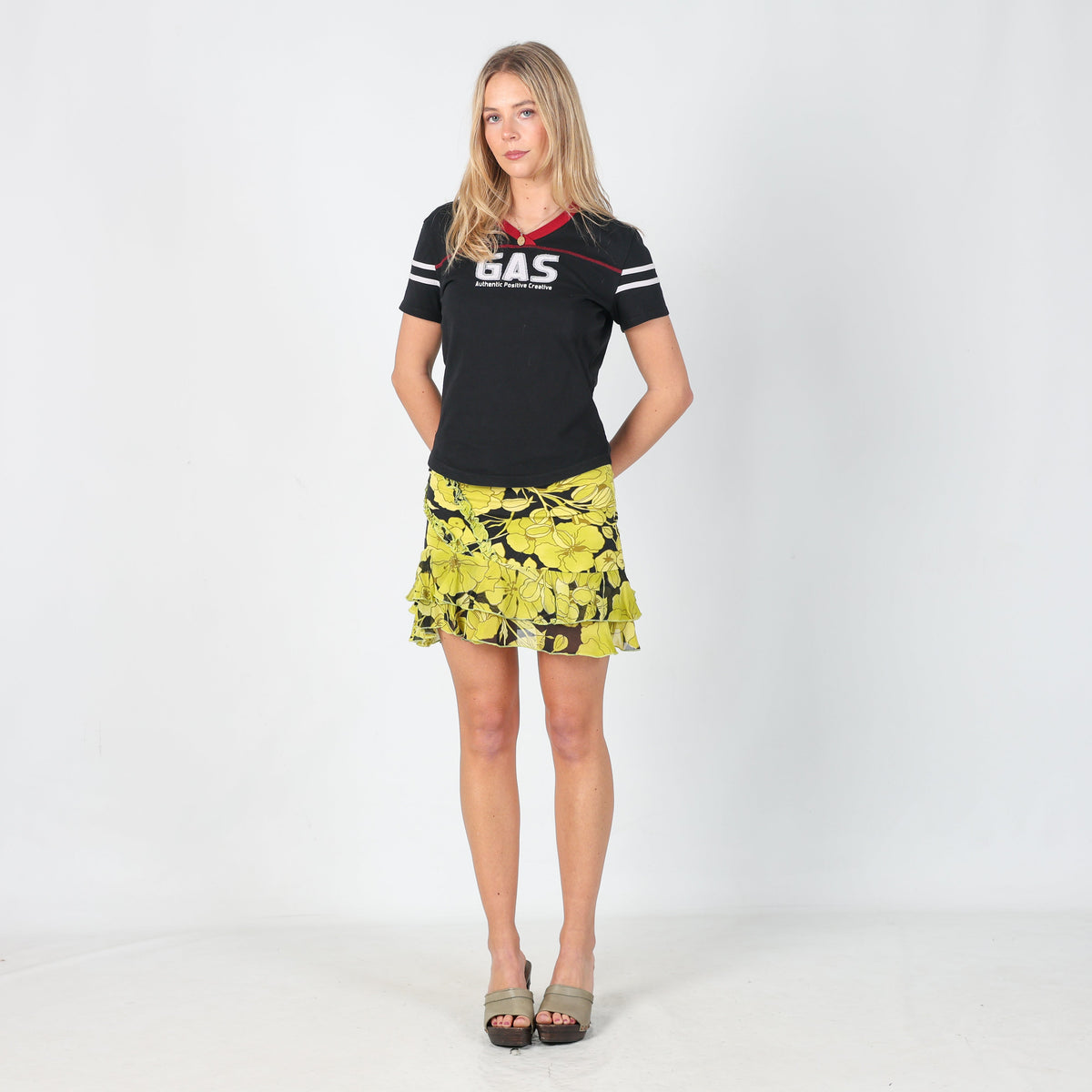 Light Green Y2K Woven Mini Skirt (XS)