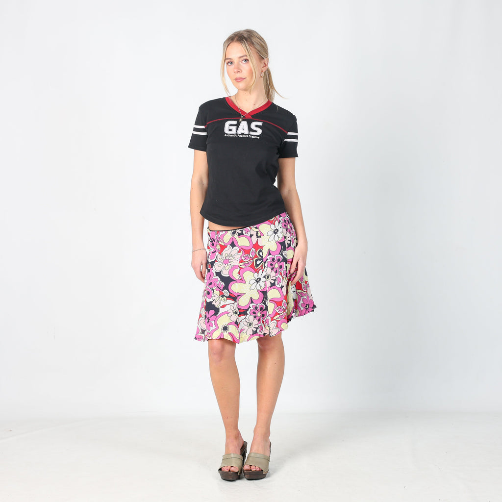 Black Y2K Made in Italy Woven Midi Skirt (S)