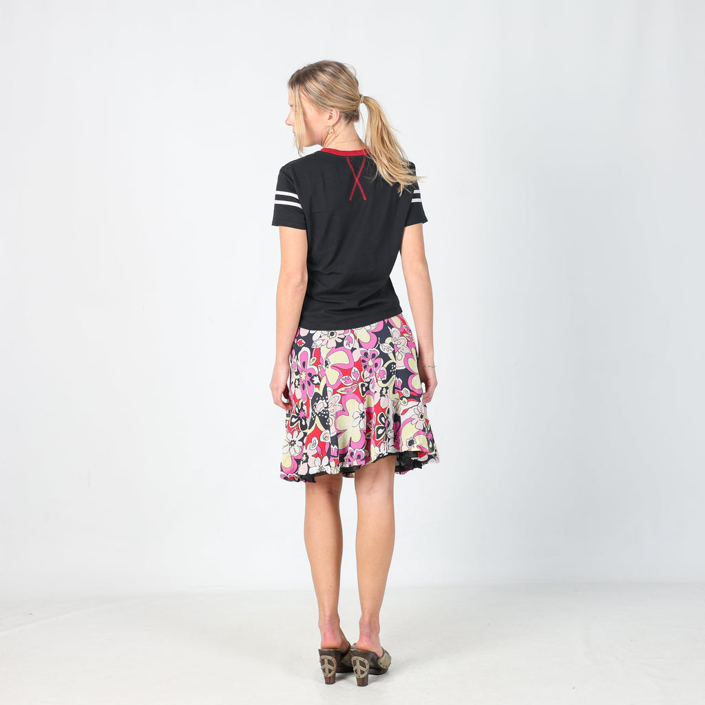 Black Y2K Made in Italy Woven Midi Skirt (S)