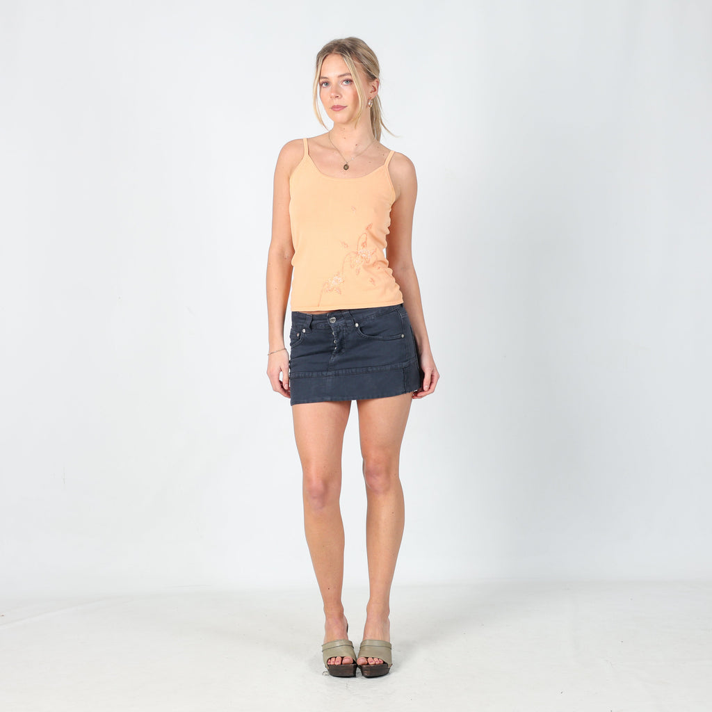 Navy Blue Y2K Don Dup Denim Mini Skirt (XS)