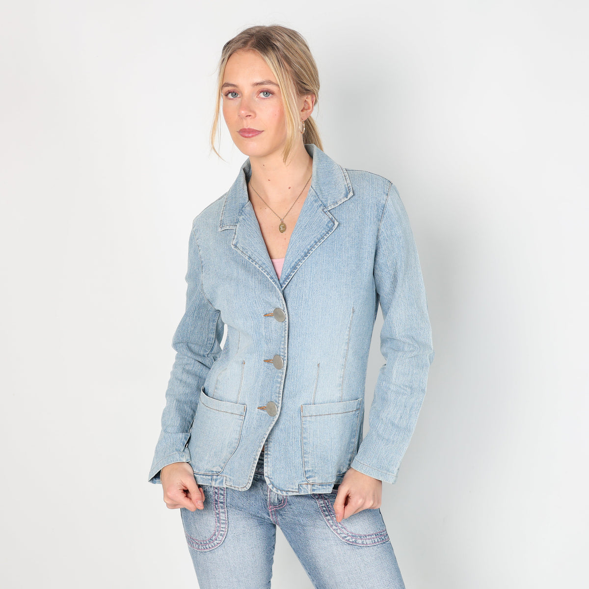 Blue Y2K B-52 Denim Jacket (S)