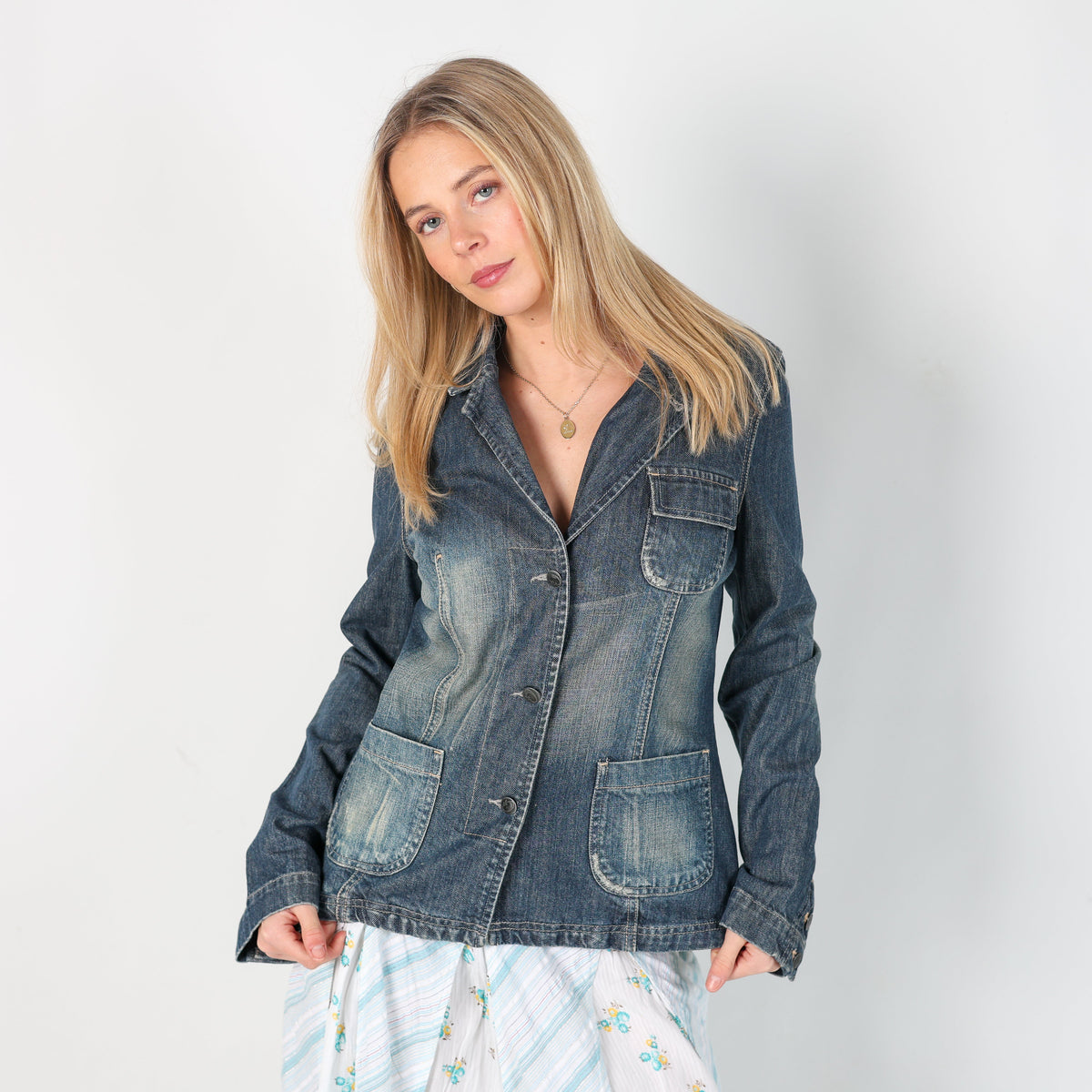 Blue Y2K Killer Loop Denim Jacket (M)