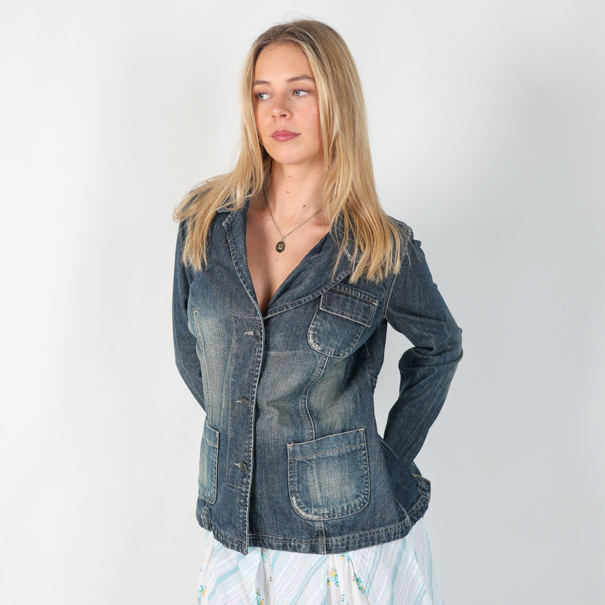 Blue Y2K Killer Loop Denim Jacket (M)