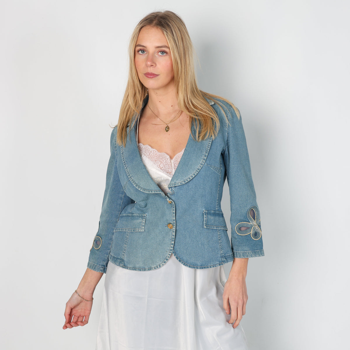 Blue Y2K AQUA JEANS Denim Jacket (M)