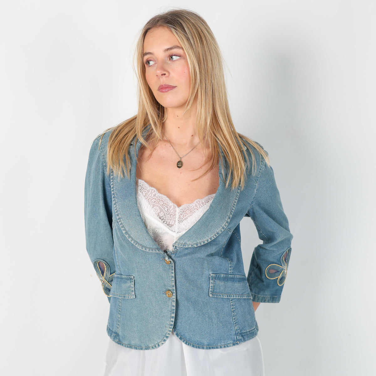 Blue Y2K AQUA JEANS Denim Jacket (M)