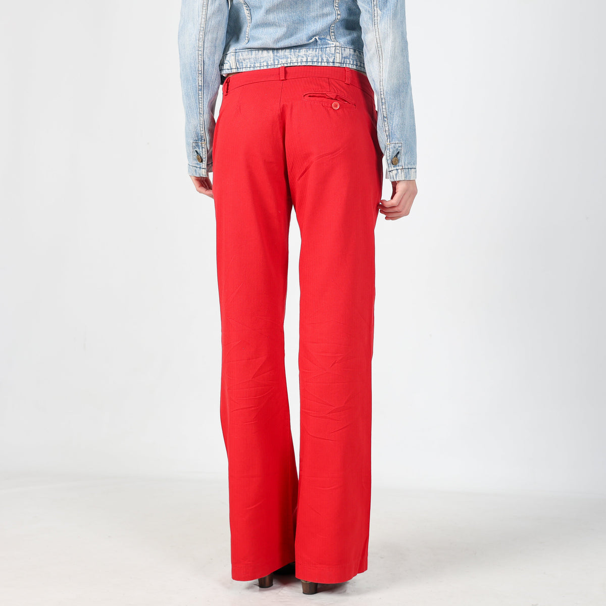 Red 90s Woven Trousers (S)