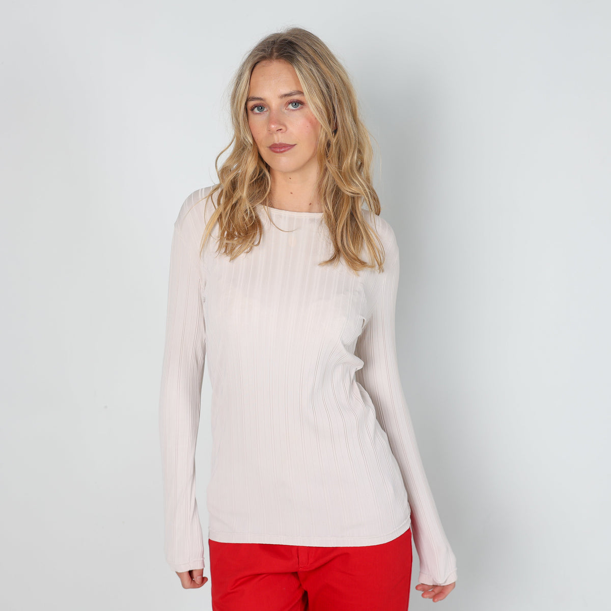 Cream 90s Stefanel Long Sleeve Top (S)