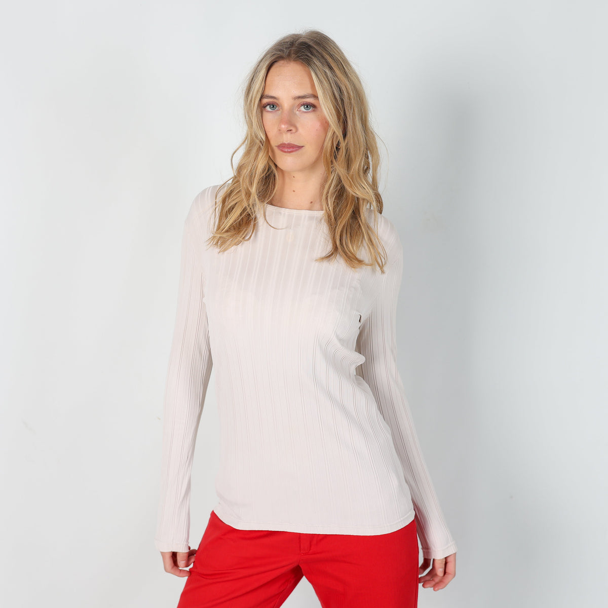 Cream 90s Stefanel Long Sleeve Top (S)