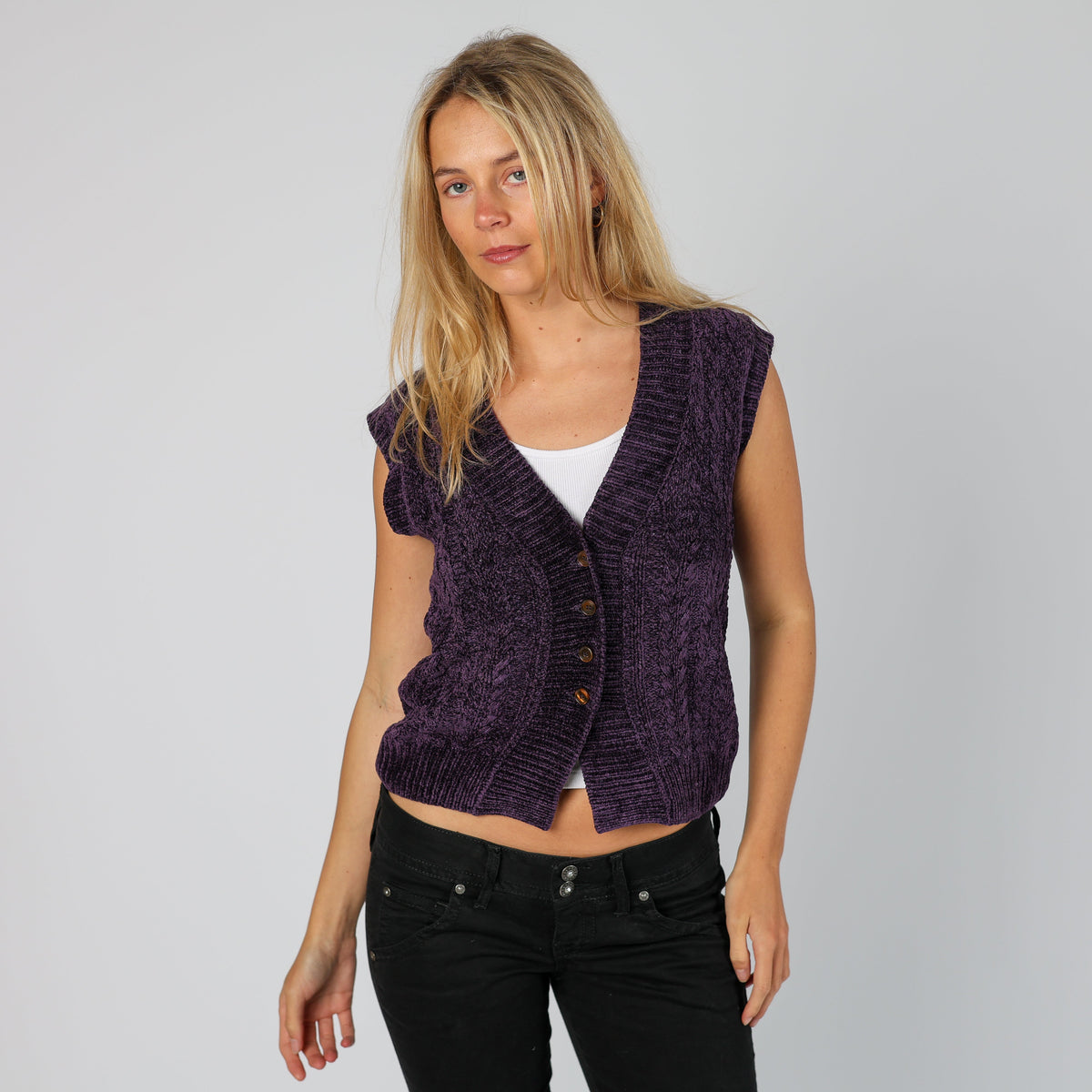 Purple Y2K Trussardi Knitted Jumper (M)