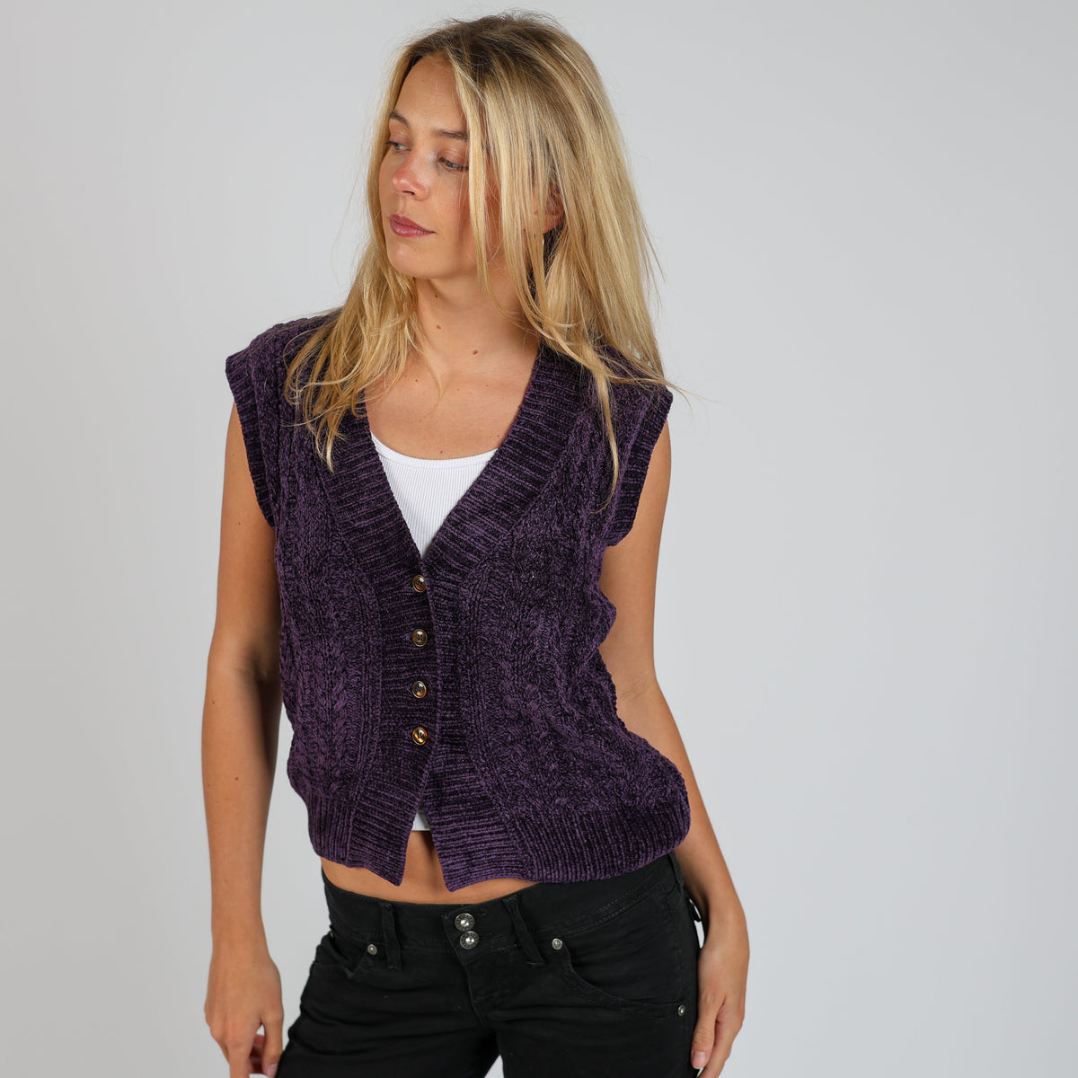 Purple Y2K Trussardi Knitted Jumper (M)