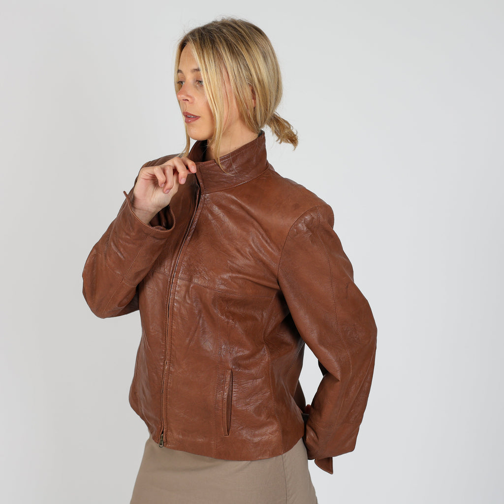 Brown 90s Madeleine Leather Jacket (L)