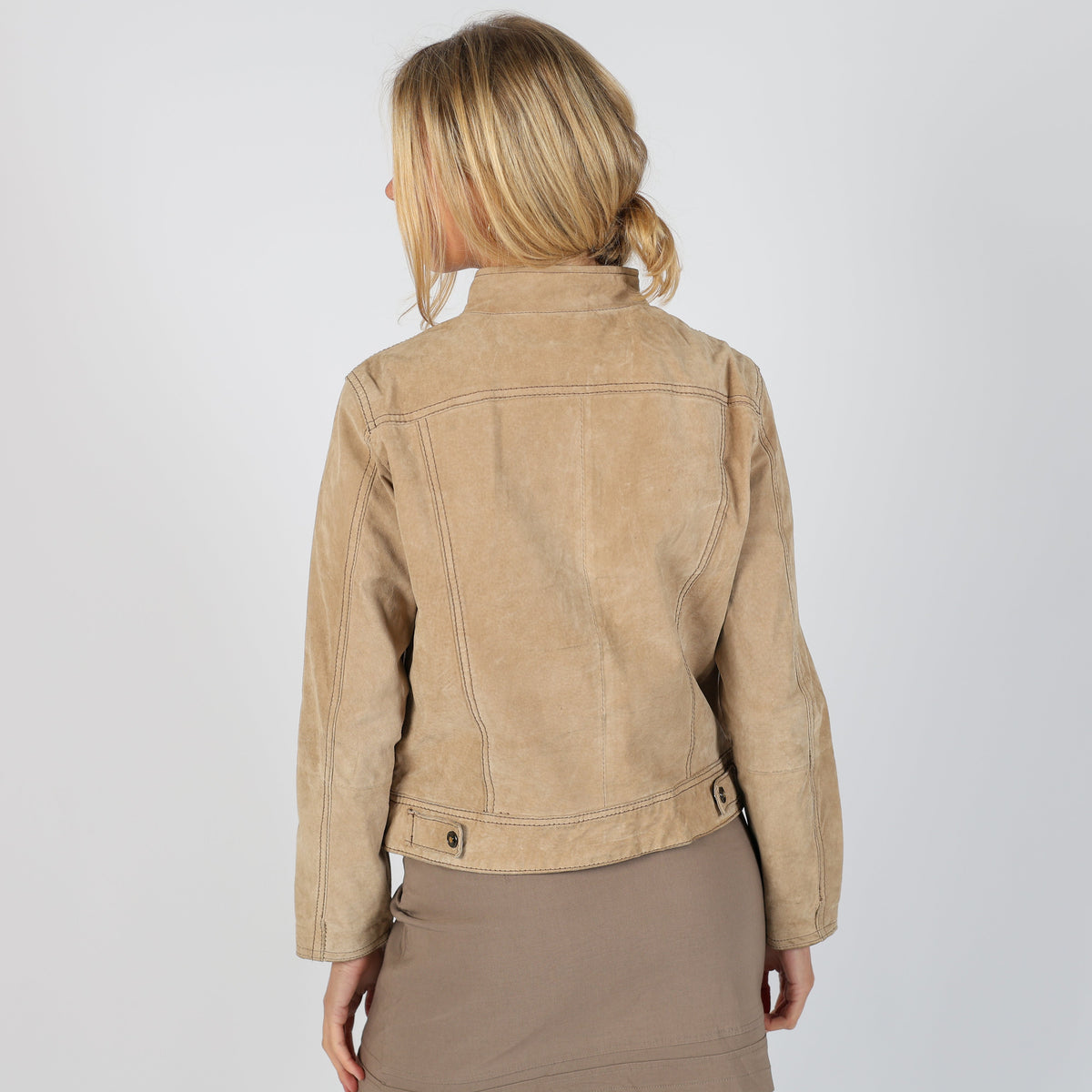 Tan Y2K Conbipel Leather Jacket (M)