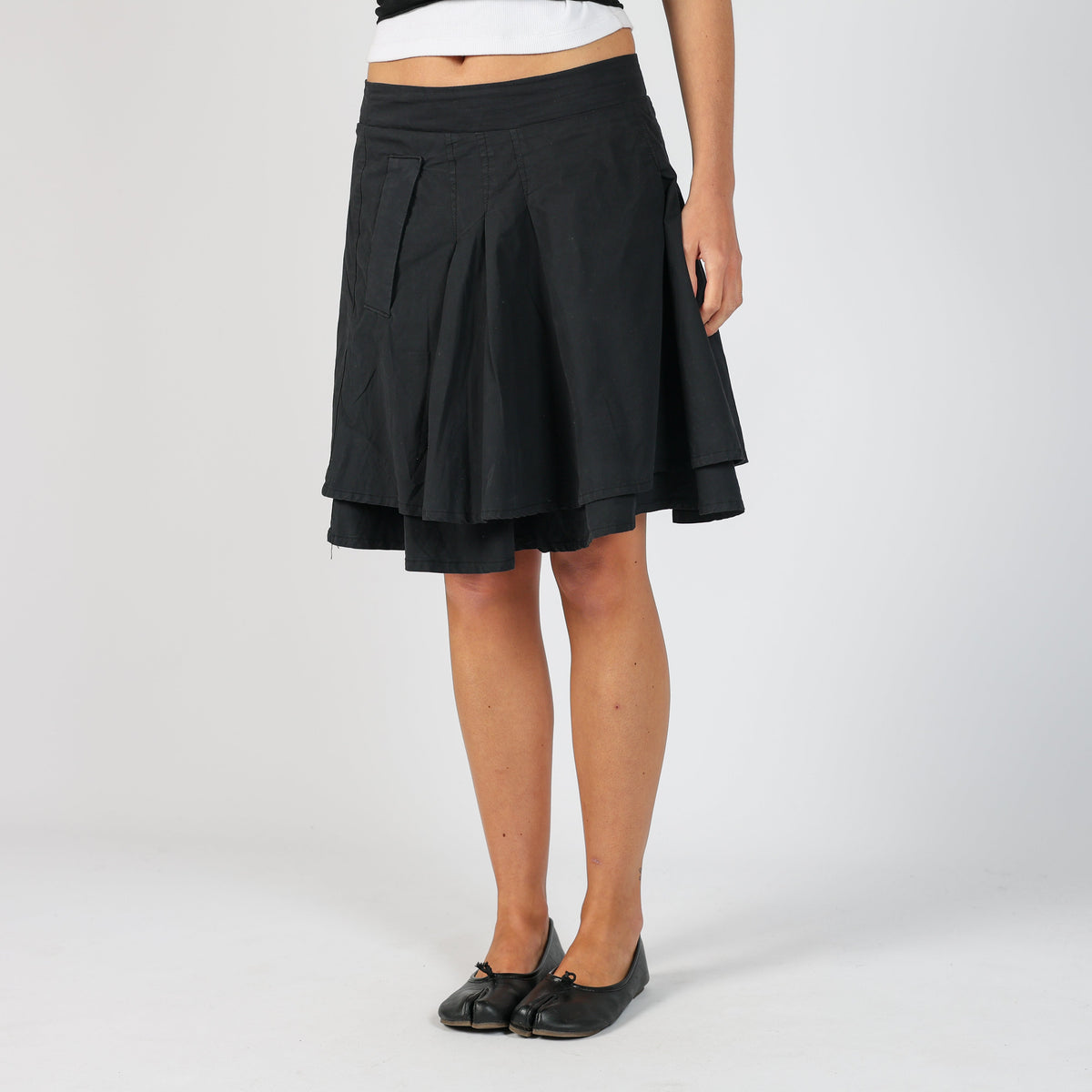 Black Y2K Killah Woven Midi Skirt (L)