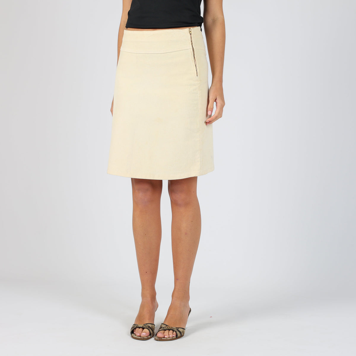 Cream Y2K Killer Loop Cord Skirt (XS)