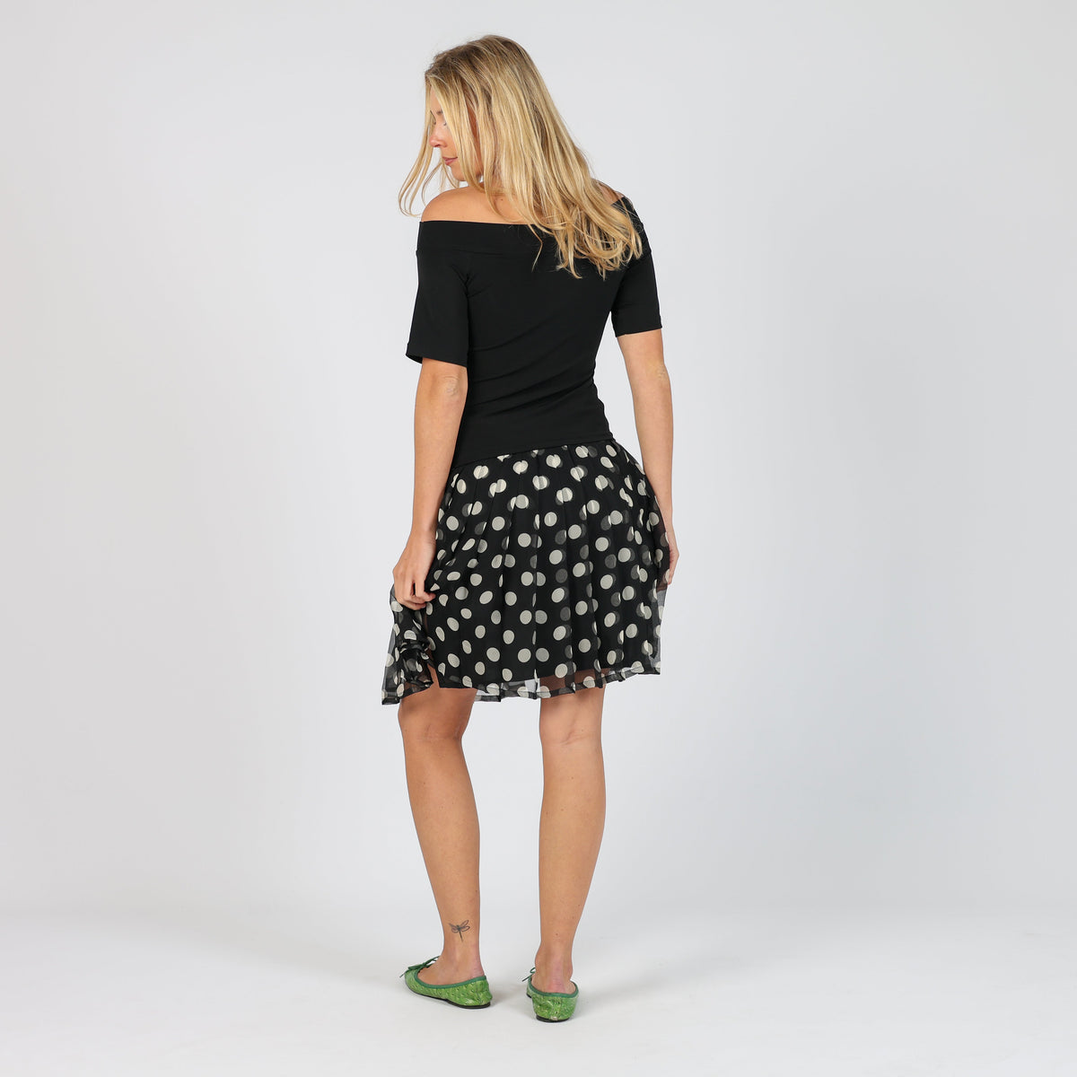 Black Y2K Giordino di francesca Woven Midi Skirt Silk (XS)