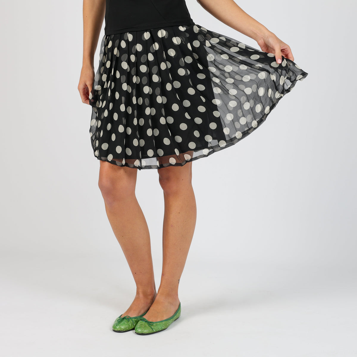 Black Y2K Giordino di francesca Woven Midi Skirt Silk (XS)