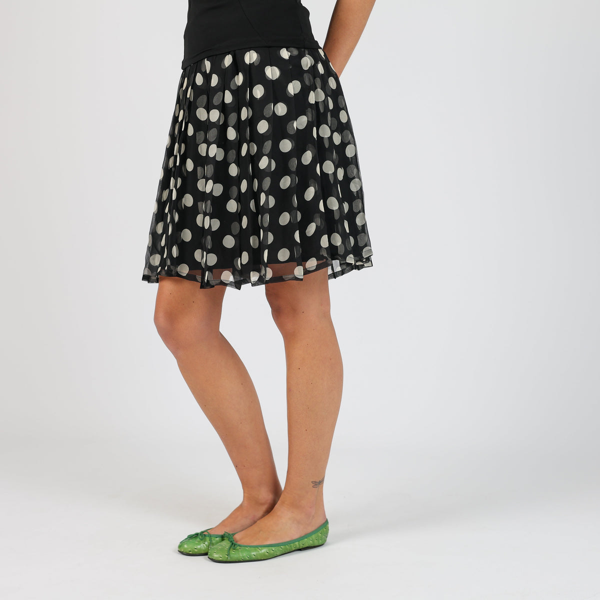 Black Y2K Giordino di francesca Woven Midi Skirt Silk (XS)