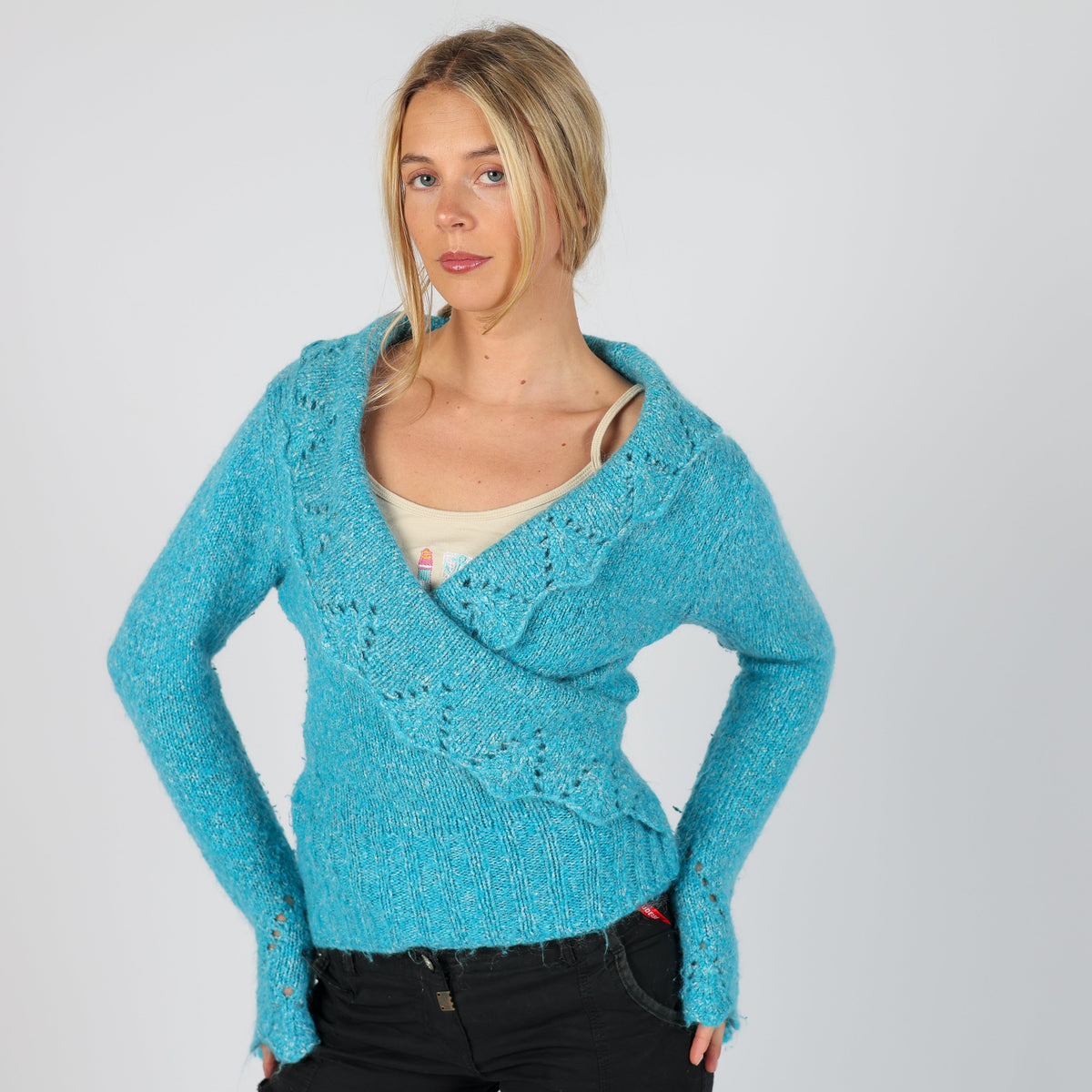 Blue Y2K Max&Jenny Knitted Jumper (M)