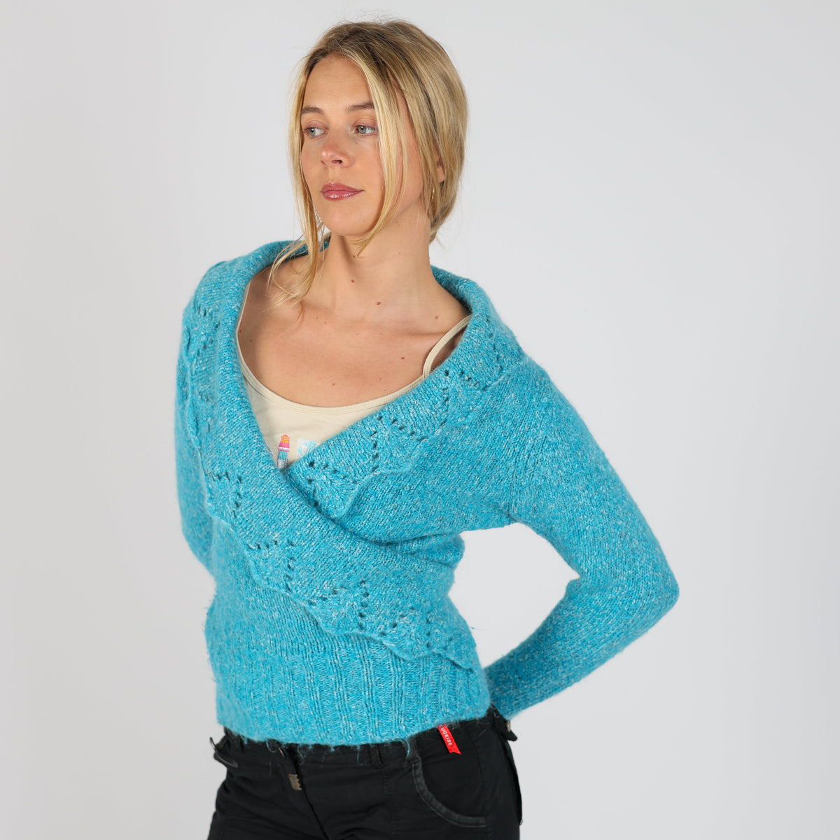 Blue Y2K Max&Jenny Knitted Jumper (M)