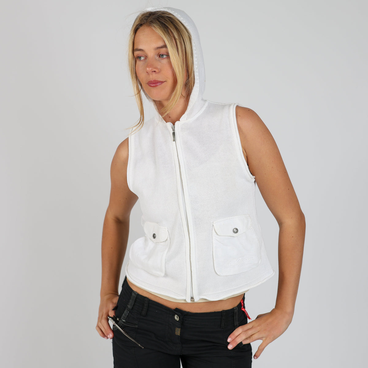 Ivory Y2K Made in Italy Knitted Top (S)