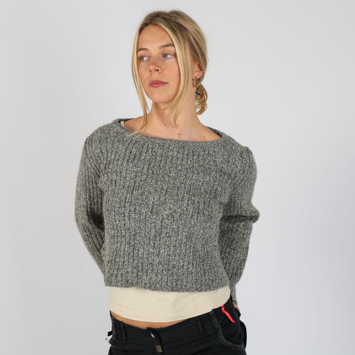 Grey Y2K Onyx Knitted Jumper (S)