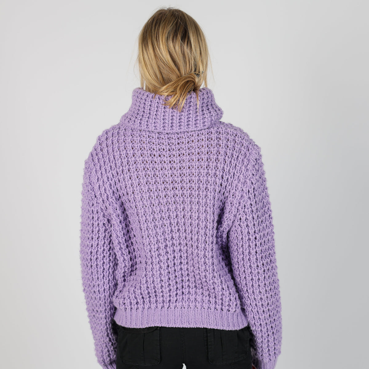Lilac Purple Y2K Knitted Jumper (L)