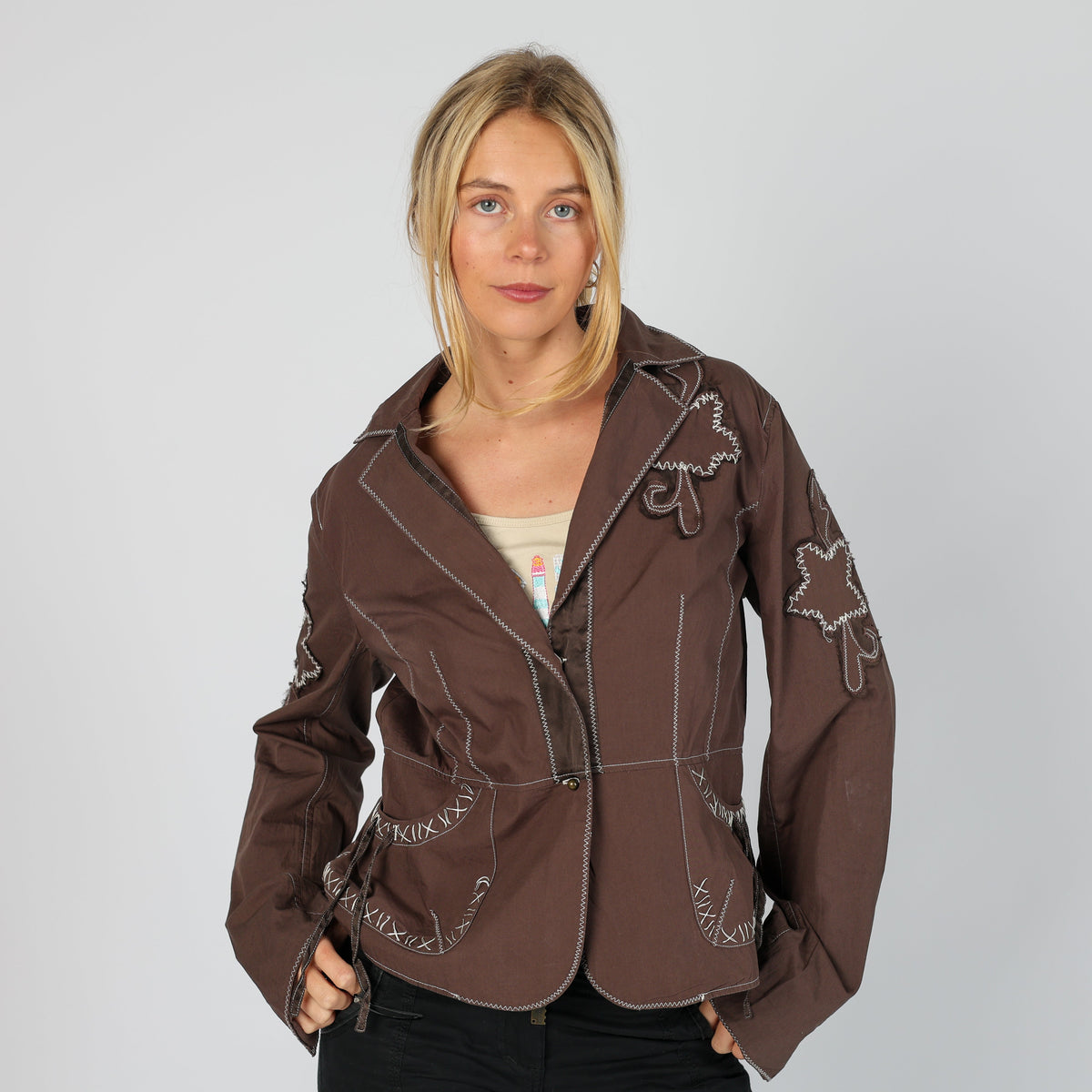 Brown Y2K Massimo Rebecchi Shirt (L)