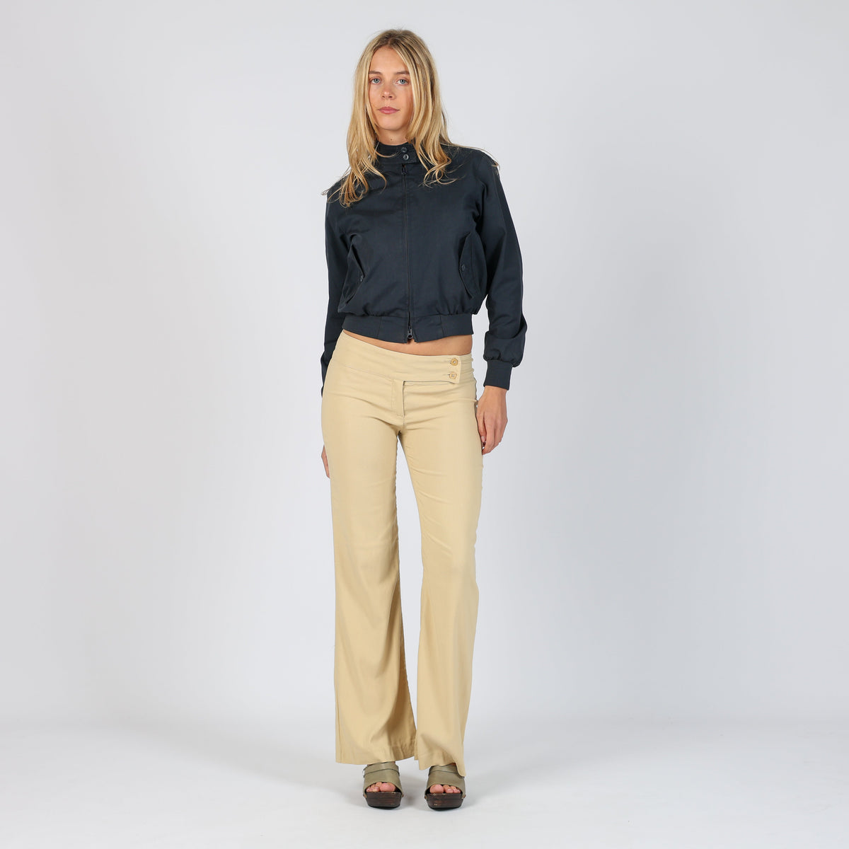Tan Y2K Indian Rose Casual Trousers (XS)