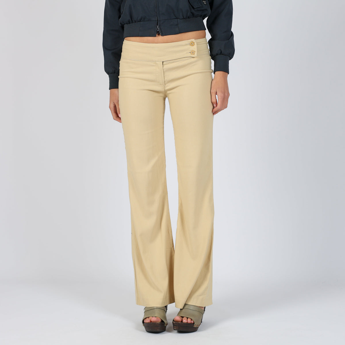 Tan Y2K Indian Rose Casual Trousers (XS)