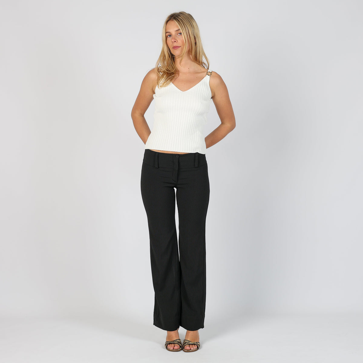 Black Y2K Formal Trousers (XS)