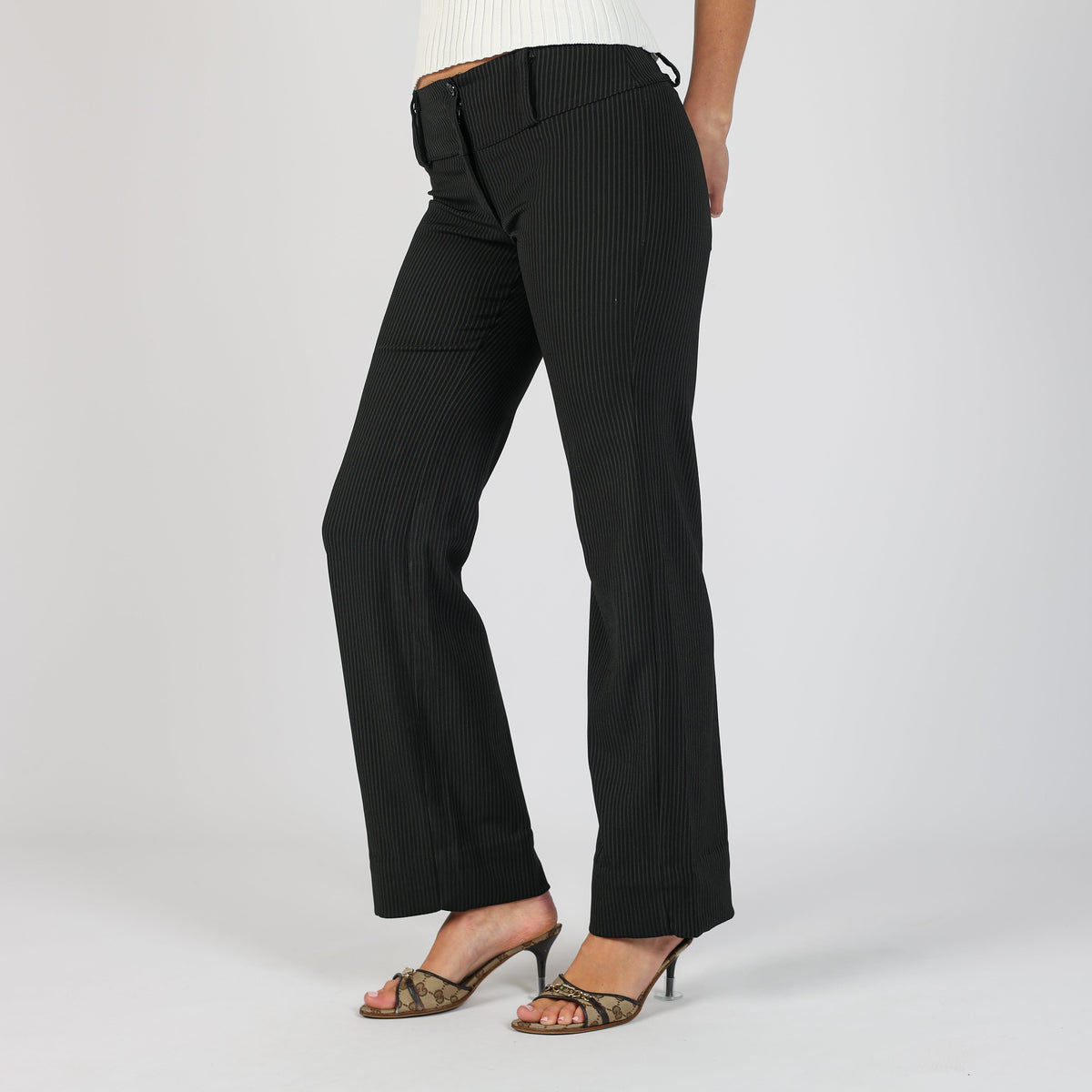 Black Y2K Formal Trousers (XS)