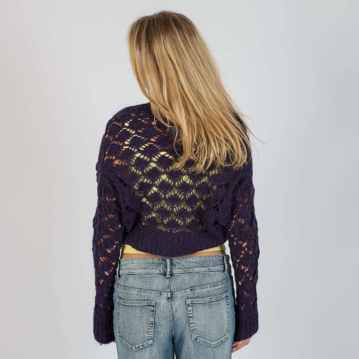 Purple Y2K Knitted Top (M)