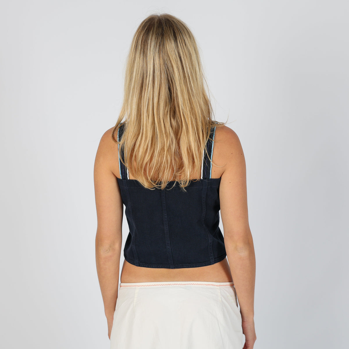 Navy Blue Y2K Max&Co. Denim Waistcoat (S)