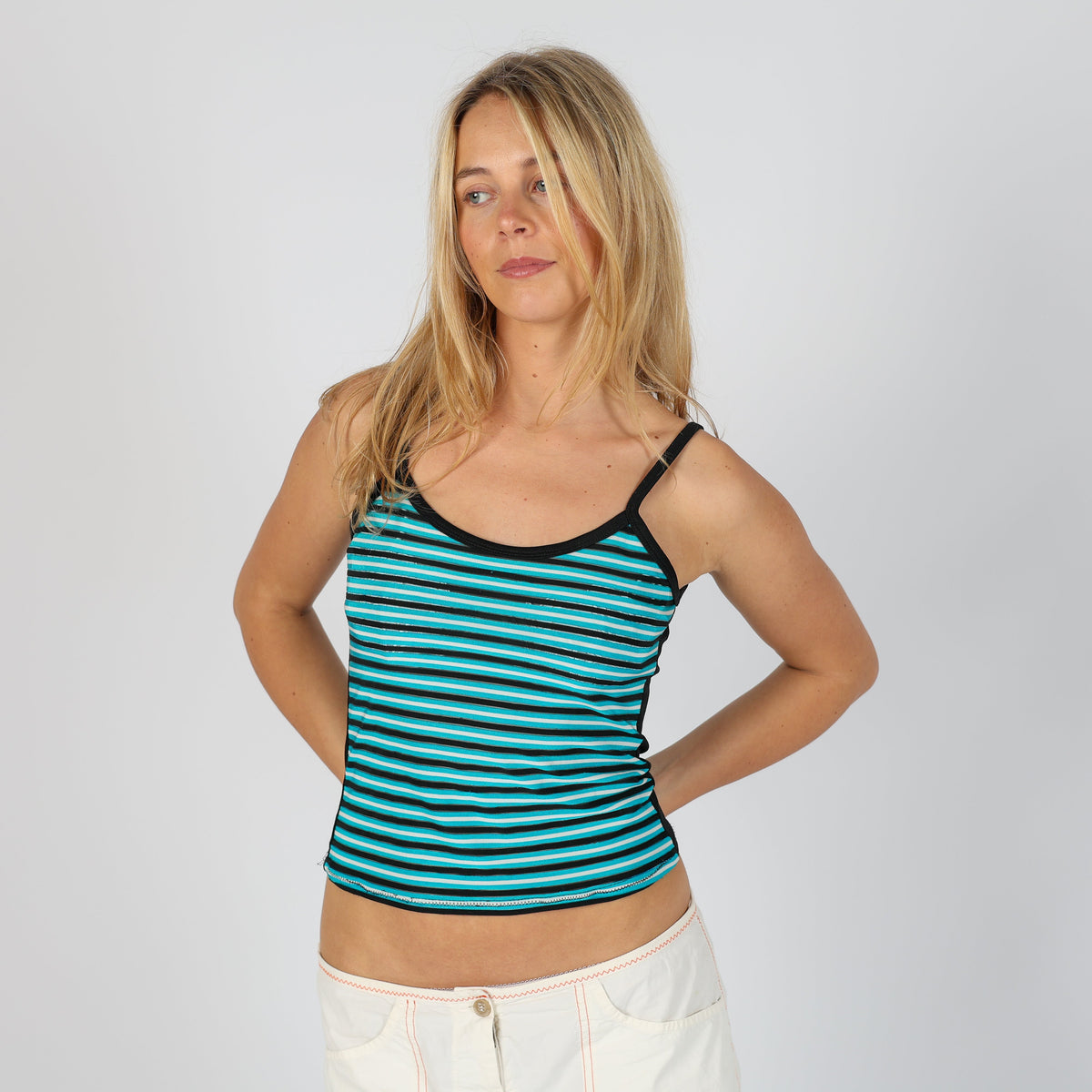 Black Y2K Cami Stripe (XS)