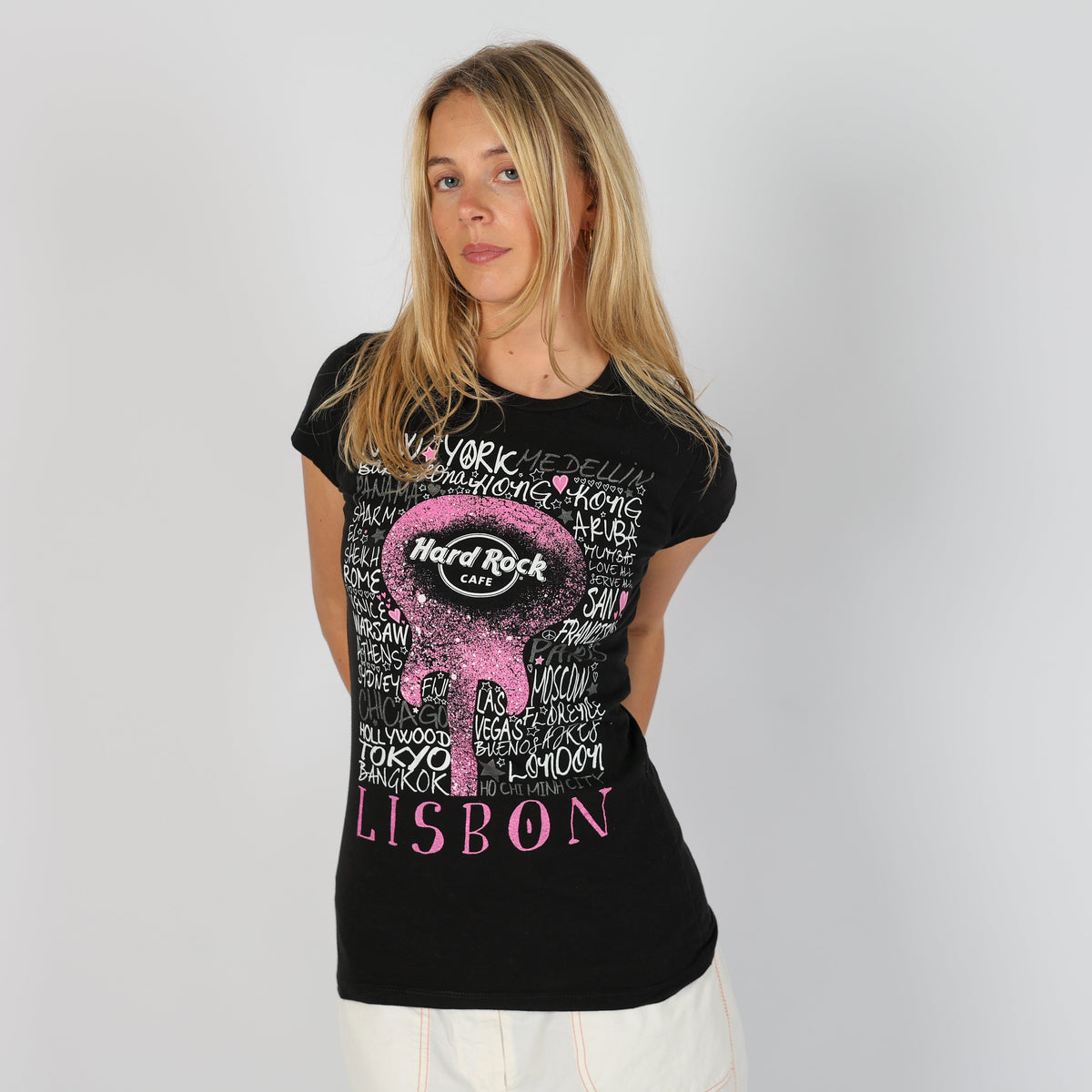 Black Y2K Baby Tee Hard Rock Cafe New York (XS)