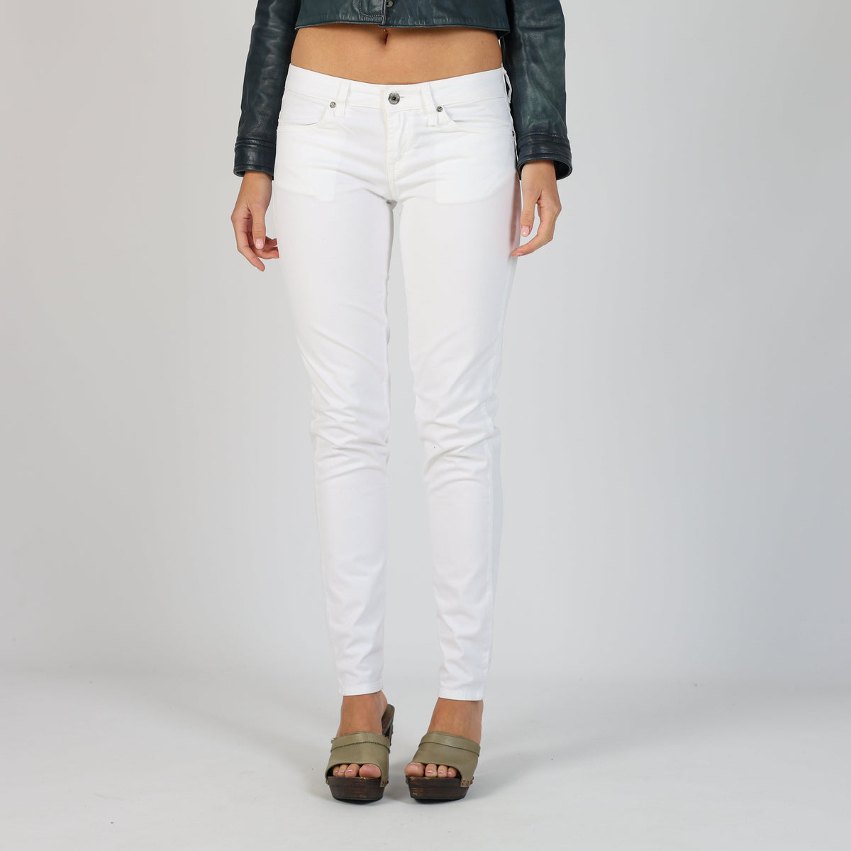 White Y2K Fiorucci Straight Jeans (XS)