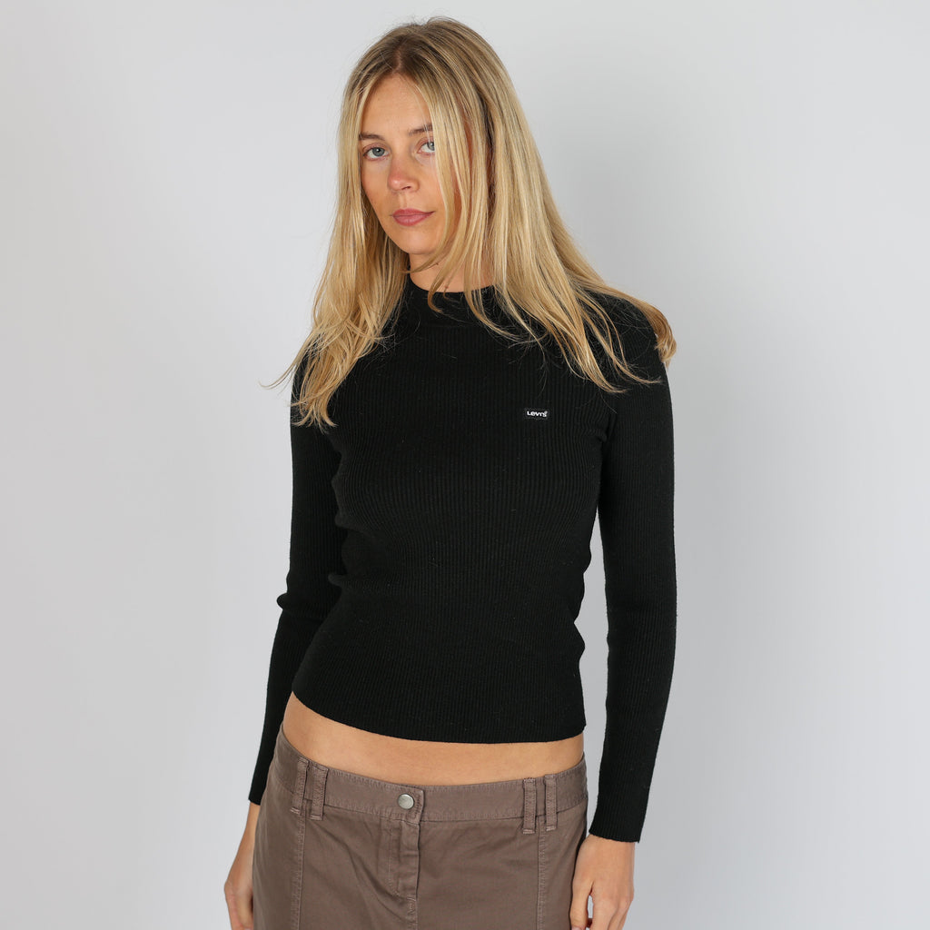 Black Y2K Levi's Knitted Top (XS)