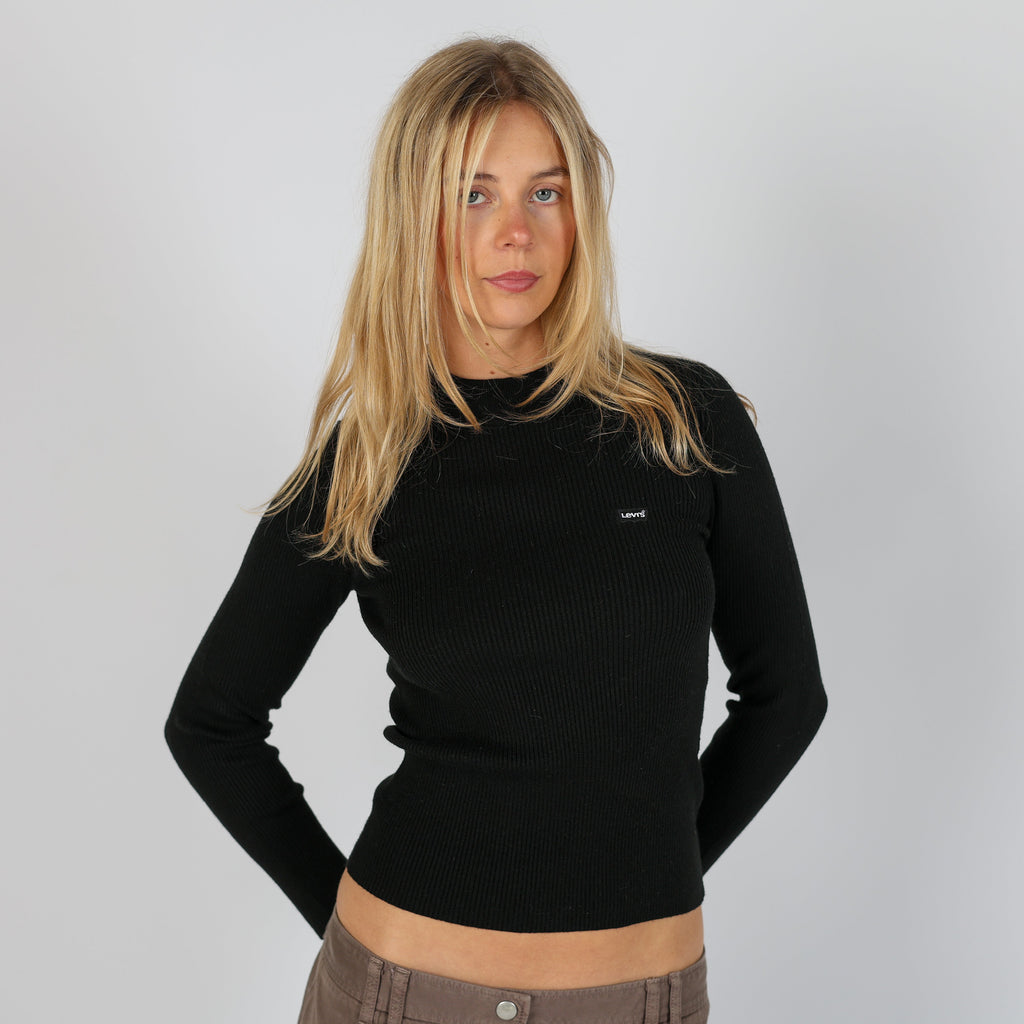 Black Y2K Levi's Knitted Top (XS)