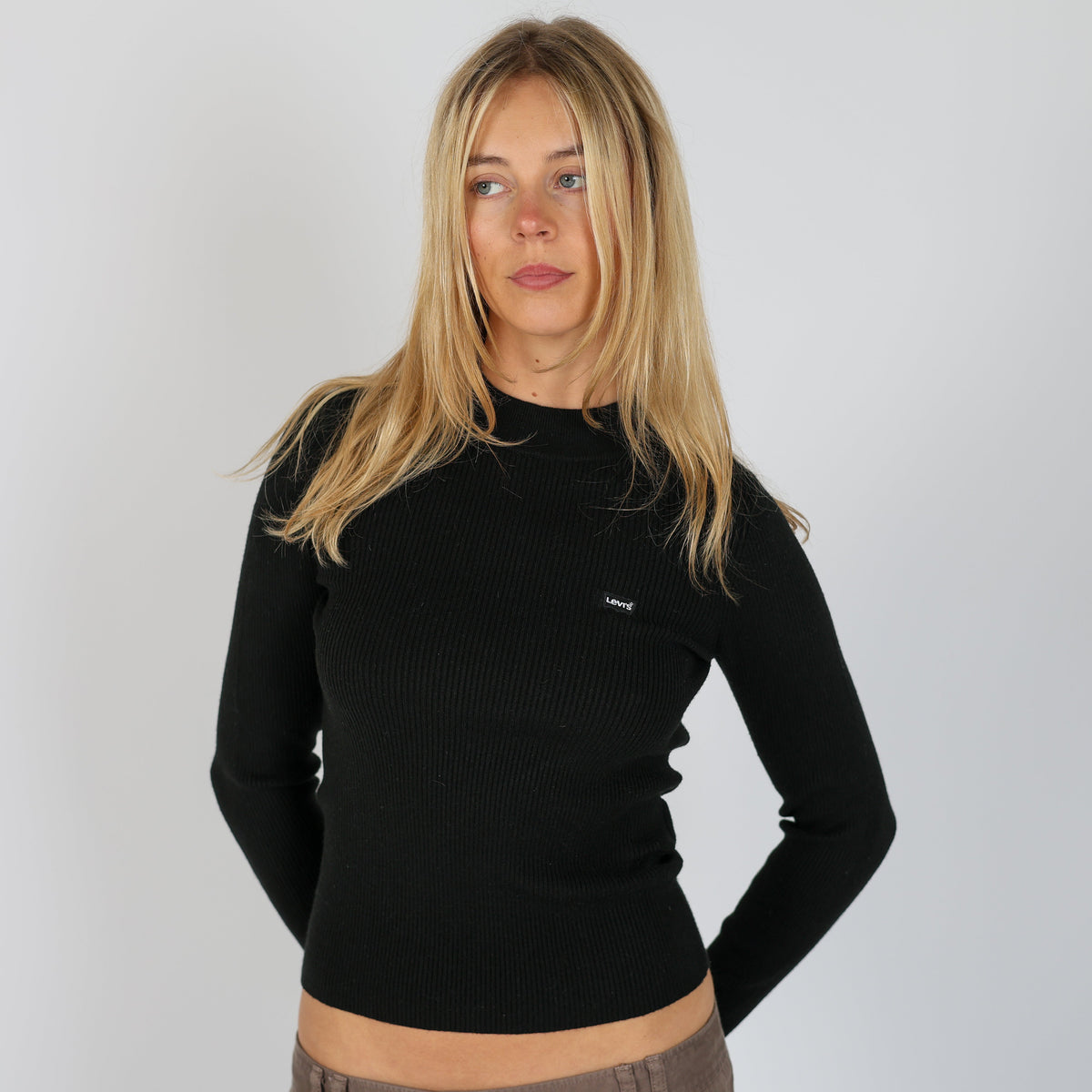 Black Y2K Levi's Knitted Top (XS)